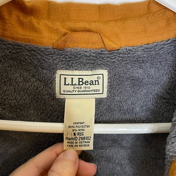 L.L. Bean Men's Katahdin Performance Shacket Burnt Orange Fleece Lined - Picture 4 of 8